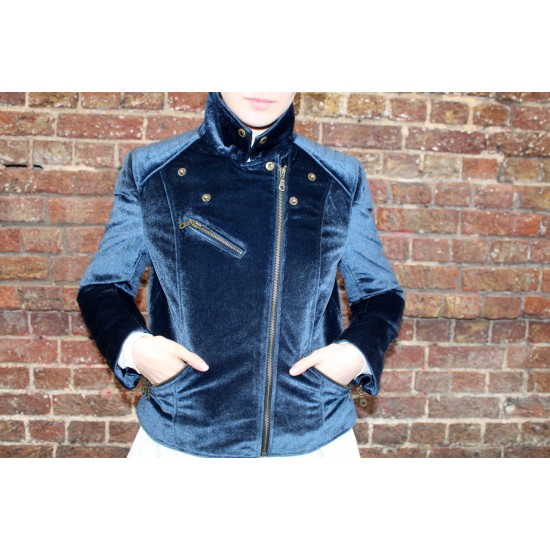 Biker Jacket Blue Velvet 